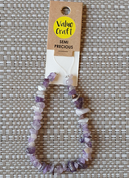 Amethyst Chips Beads, Strung 20cm, chips, Semiprecious stones, Jewellery Craft