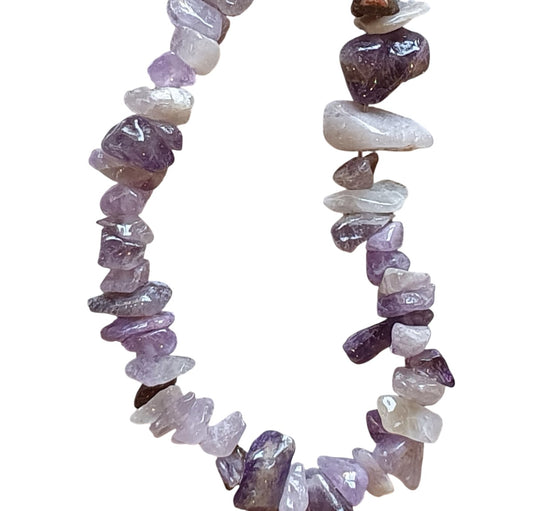 Amethyst Chips Beads, Strung 20cm, chips, Semiprecious stones, Jewellery Craft