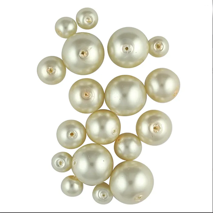 Glass Beads Pearl Cream Mix Round Pack of 49 range 4mm to 10mm Jewellery Craft