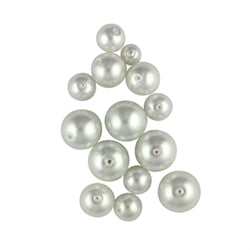 Glass White Pearl Beads, Round, Mix Pack of 49, range 4mm to 10mm, Jewellery making, beading, Craft