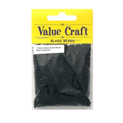Glass Seed Beads 12/0 1.8mm Black, Large 60gm Pack, Jewellery Making Beading Craft