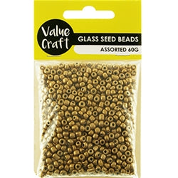 Gold Seed Beads Glass, 3.6mm size 6/0, Metallic Gold, Pack of 60gm, Jewellery Making, Beading, Craft