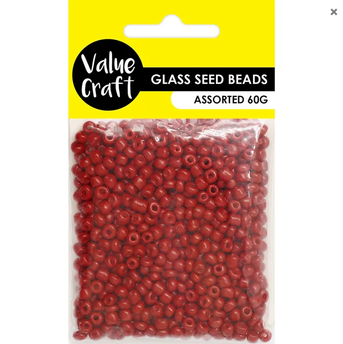 Red Seed Beads Glass, 3.6mm size 6/0, Pack of 60gm, Jewellery Making, Beading, Craft (Copy)