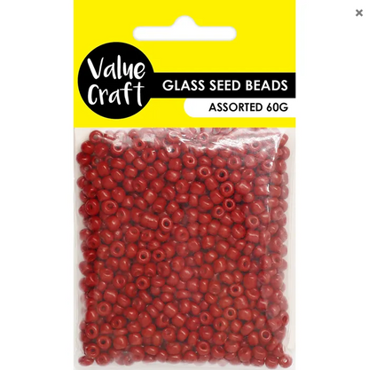Red Seed Beads Glass, 3.6mm size 6/0, Pack of 60gm, Jewellery Making, Beading, Craft (Copy)