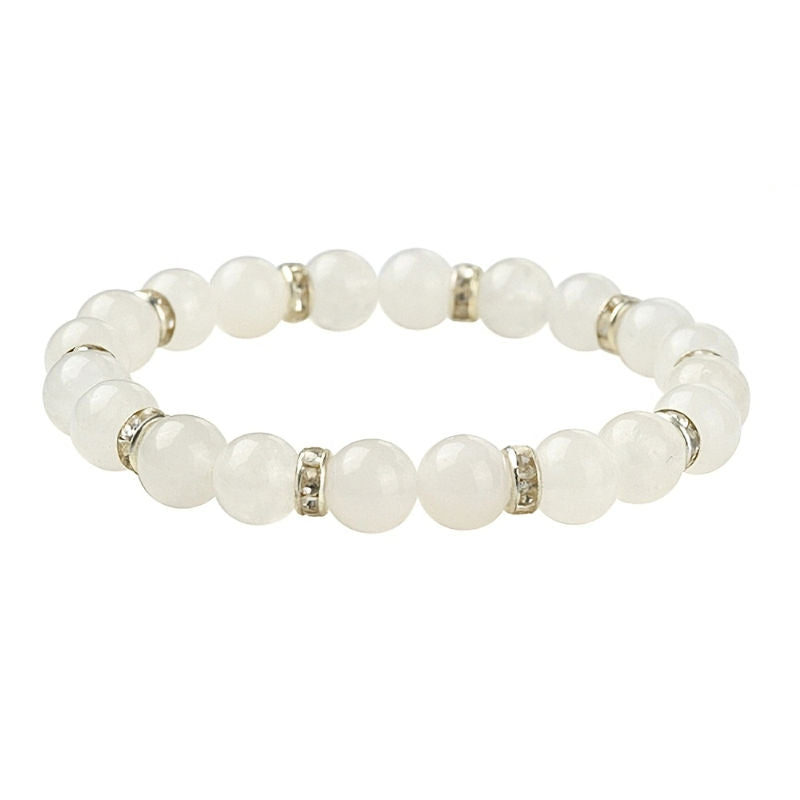 Natural Gemstone Round Beaded Stretch Bracelet, Green Aventurine, Malaysia Jade, White Jade, Rose Quartz, Amethyst
