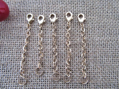 Metal Link Tail Extension Chain Golden Colour Metal Base, Nickel Free Size: 65-75mm