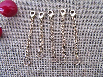 Metal Link Tail Extension Chain Golden Colour Metal Base, Nickel Free Size: 65-75mm