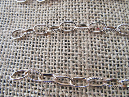 Figaro gold Tail Chain, Jewelry Cable Chain, 6mm wide x 15cm long, Unfinished, pack of 10x, Light Gold Colour, Jewellery Making