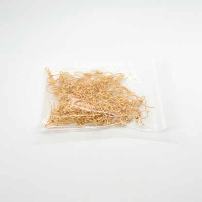 Earring Hooks Gold Plated Jewellery findings bead & coil 18 x 19mm, 100x pack French shepherd ear wire hooks