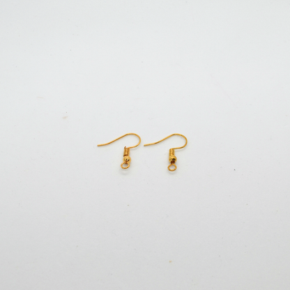 Earring Hooks Gold Plated Jewellery findings bead & coil 18 x 19mm, 100x pack French shepherd ear wire hooks