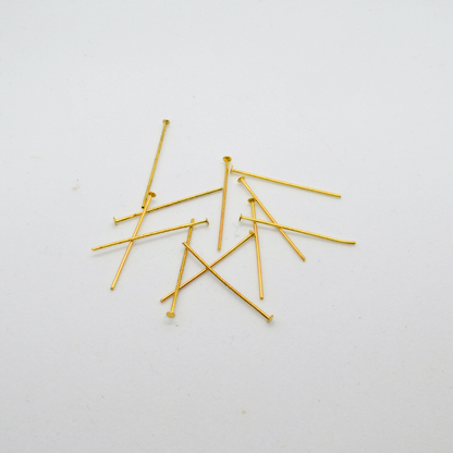Headpins Gold Plated Jewellery findings 24, 28 or 32 mm long, pack of 200x