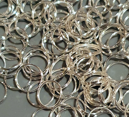 Split Rings, Silver Plated, 12mm, Jewellery Findings, pack of approx 100x