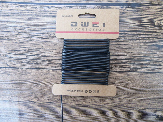 Nylon Beading Cord Black jewellery stringing cord 2mm and 5mm 2m long