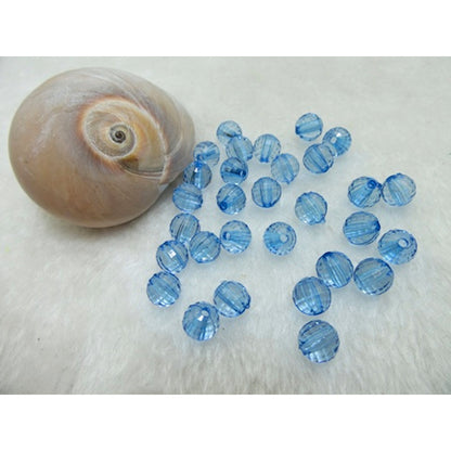 Round 8mm Beads Light Blue Acrylic Faceted 50x Jewellery Making