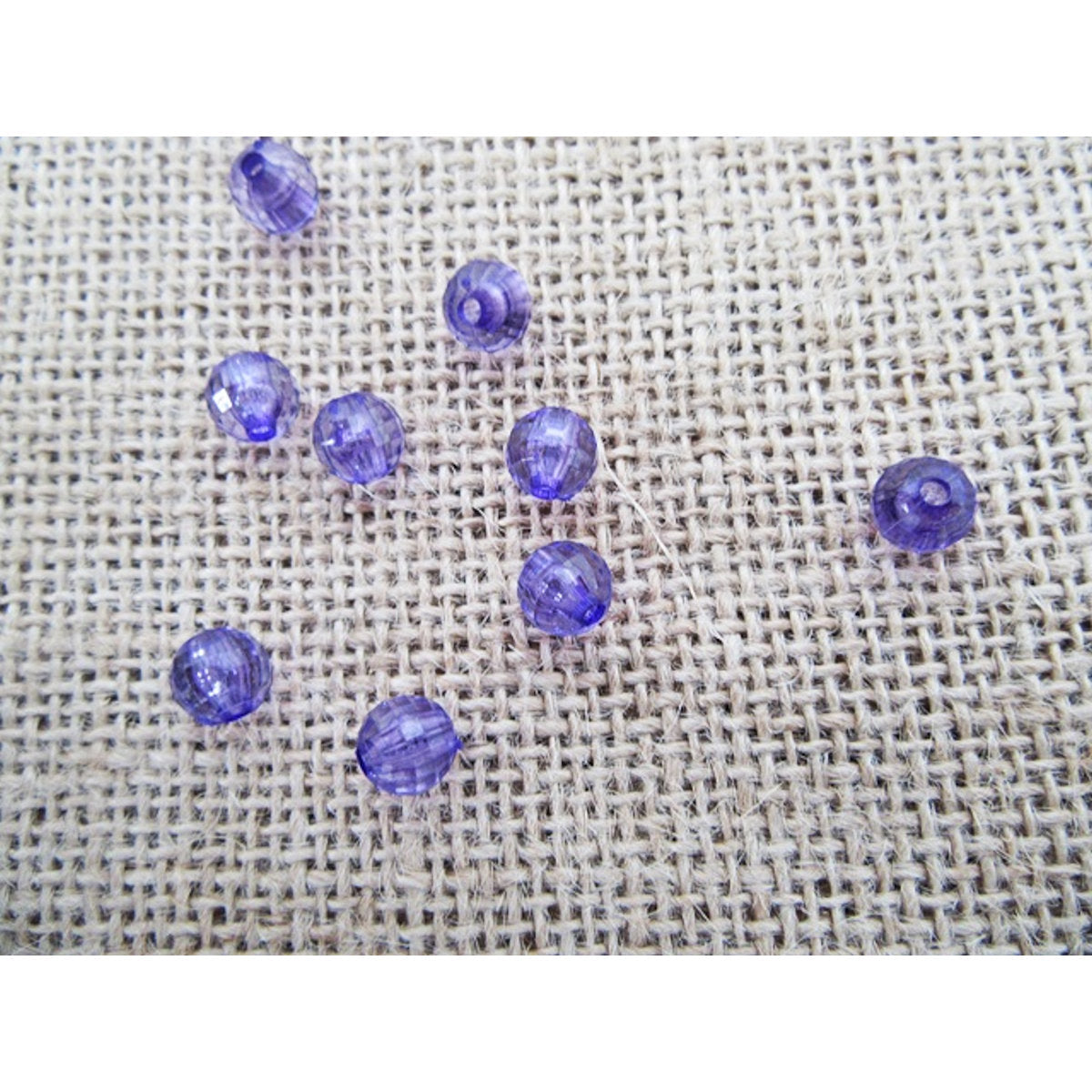 8mm Round Beads Purple Acrylic Faceted 50x Jewellery Making