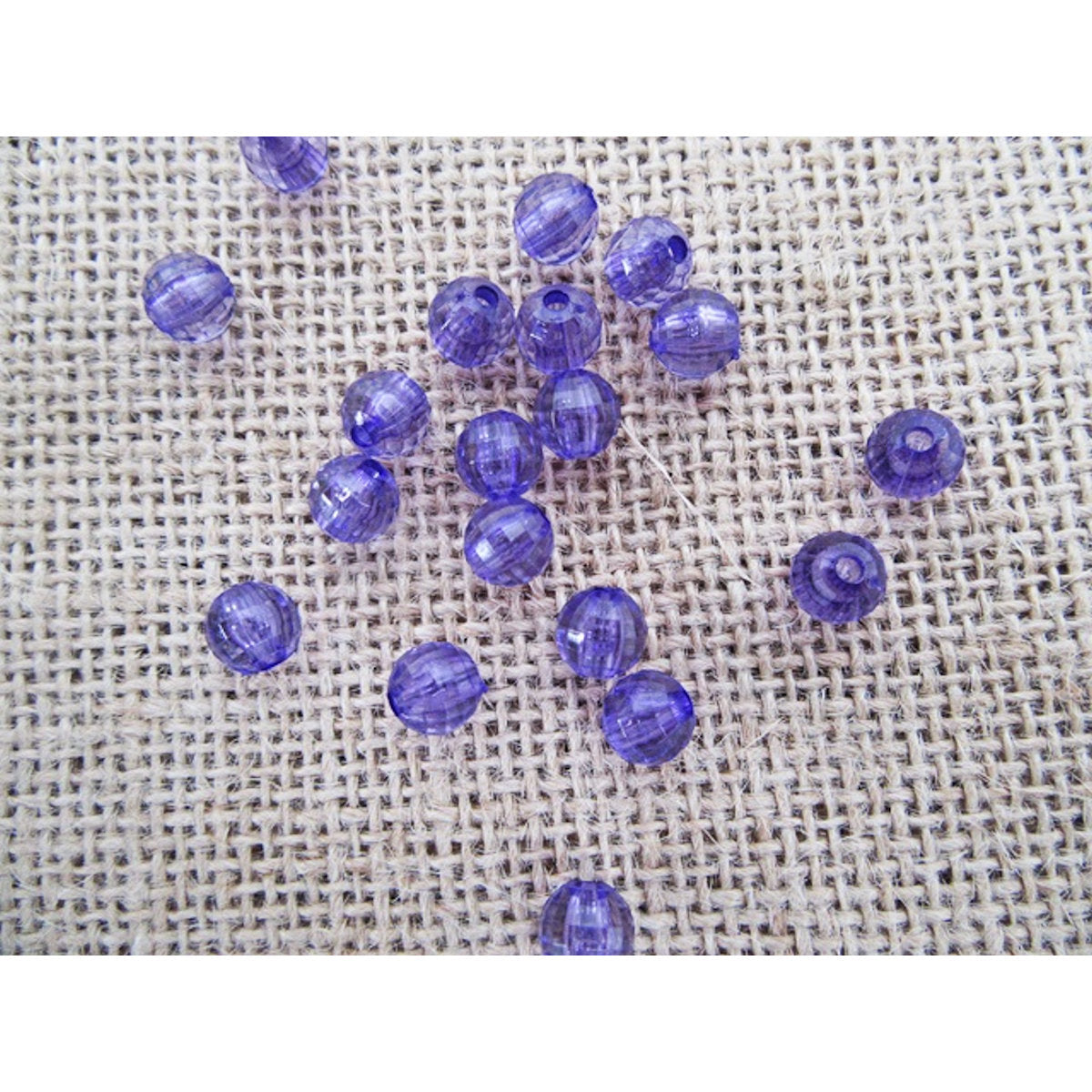 8mm Round Beads Purple Acrylic Faceted 50x Jewellery Making