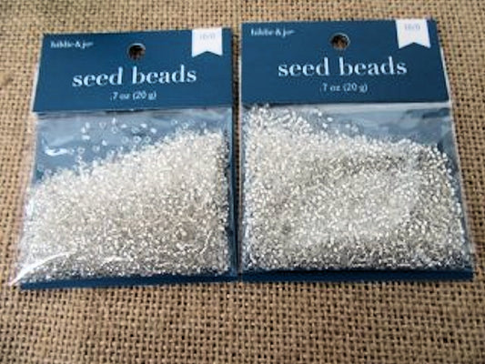 Glass Seed Beads Clear Silver lined 10/0 2-3mm with 1mm hole 20g Jewellery Craft