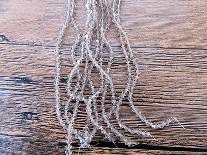 Crystal Bicone Beads, 5mm, Light Smoke, Faceted, Strand approx 60X, 1mm hole