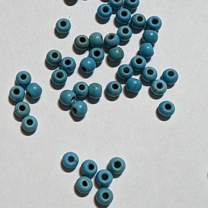 Turquoise Seed Beads, Round Opaque, 3mm with 1mm hole, 40g, wooden, Jewellery Making, Beading