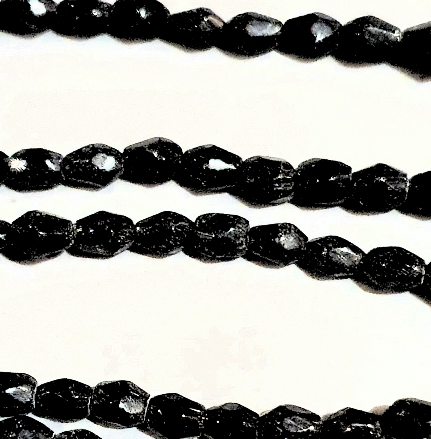 Black Glass Beads Faceted Tear Drop 4x7mm Strand approx 50X 1mm hole Jewellery