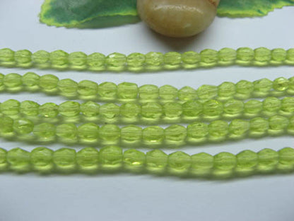 Glass Beads Lime Green Faceted 6mm x 4.2mm Strand approx 60X 1mm hole Jewellery
