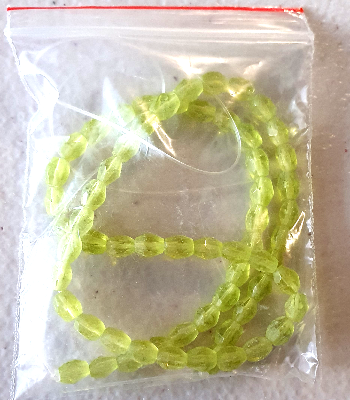Glass Beads Lime Green Faceted 6mm x 4.2mm Strand approx 60X 1mm hole Jewellery