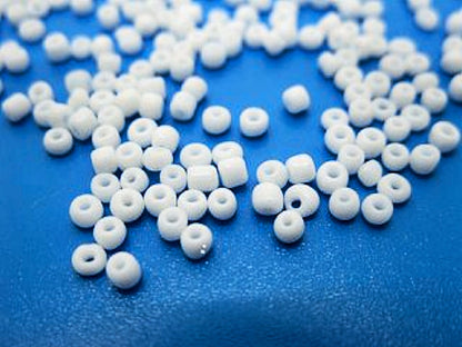 Glass Seed Beads White Opaque Size 10/0 2mm, 40gm approx 2700 beads