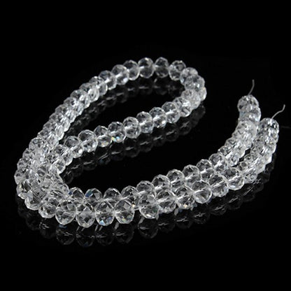 Crystal Crystal Beads, Rondelle Clear Faceted, 6mm, Strand approx 98X, with 1.0mm hole, Jewellery Making