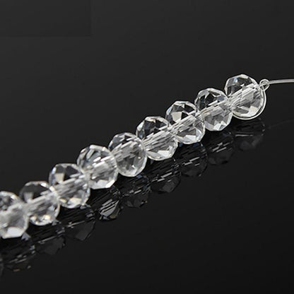 Crystal Crystal Beads, Rondelle Clear Faceted, 6mm, Strand approx 98X, with 1.0mm hole, Jewellery Making