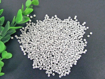White Glass Seed Beads, Opaque, 3mm, bag of 40gm approx 1000 beads