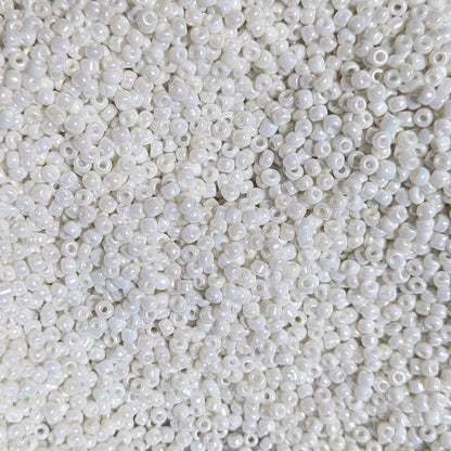 White Glass Seed Beads, Opaque, 3mm, bag of 40gm approx 1000 beads