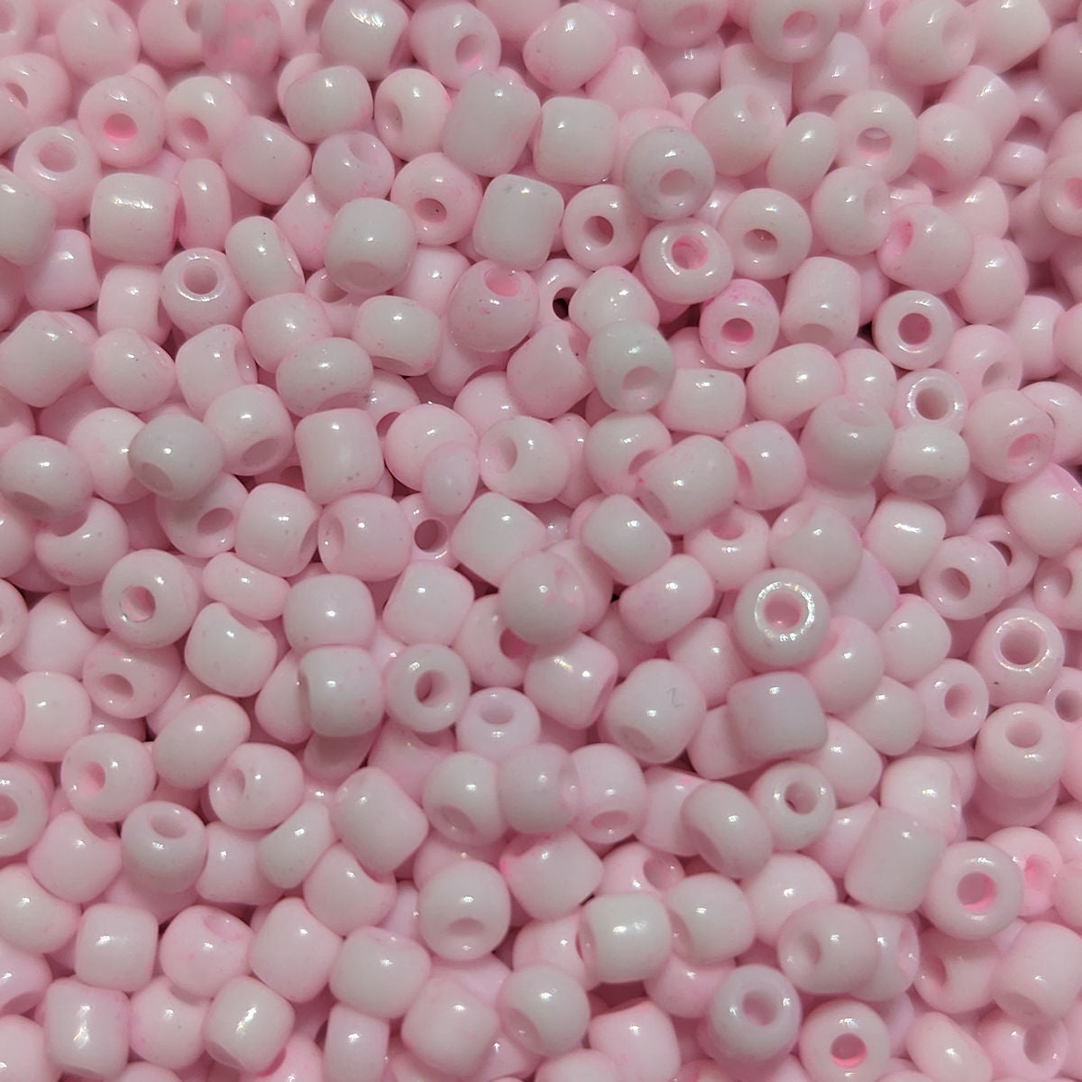 Glass Seed Beads, Pale Pink, Round, Opaque, 3mm with 1mm hole, 40g pack, Jewellery Craft Beading