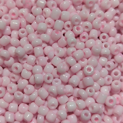 Glass Seed Beads, Pale Pink, Round, Opaque, 3mm with 1mm hole, 40g pack, Jewellery Craft Beading