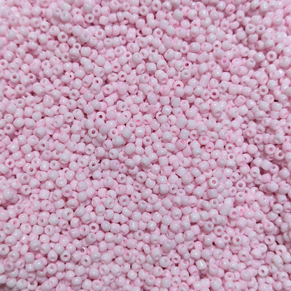 Glass Seed Beads, Pale Pink, Round, Opaque, 3mm with 1mm hole, 40g pack, Jewellery Craft Beading