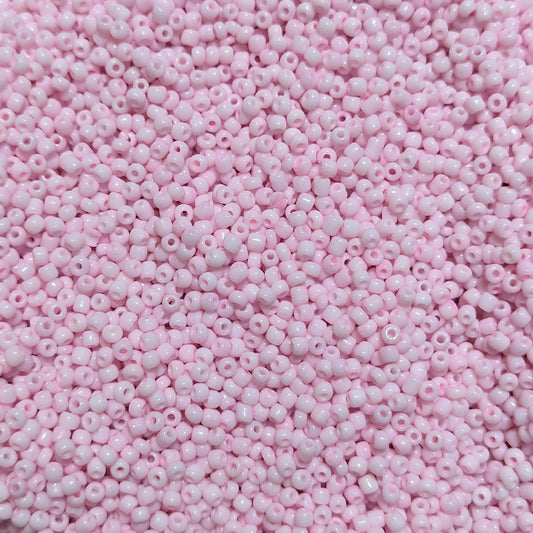 Glass Seed Beads, Pale Pink, Round, Opaque, 3mm with 1mm hole, 40g pack, Jewellery Craft Beading