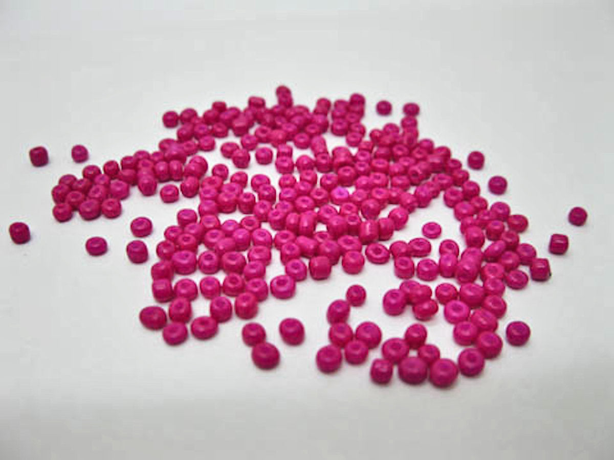 Hot Pink Glass Seed Beads, 3mm, Cerise pink, Round with 1mm hole, 40g, Jewellery Craft