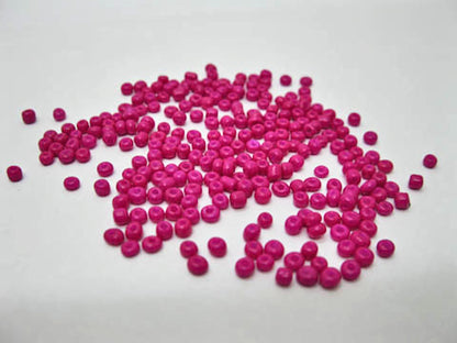 Hot Pink Glass Seed Beads, 3mm, Cerise pink, Round with 1mm hole, 40g, Jewellery Craft