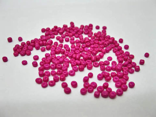 Hot Pink Glass Seed Beads, 3mm, Cerise pink, Round with 1mm hole, 40g, Jewellery Craft