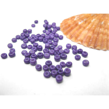 Purple Glass Seed Beads, Opaque, 3mm, 1mm hole, 40gm approx 1000 beads