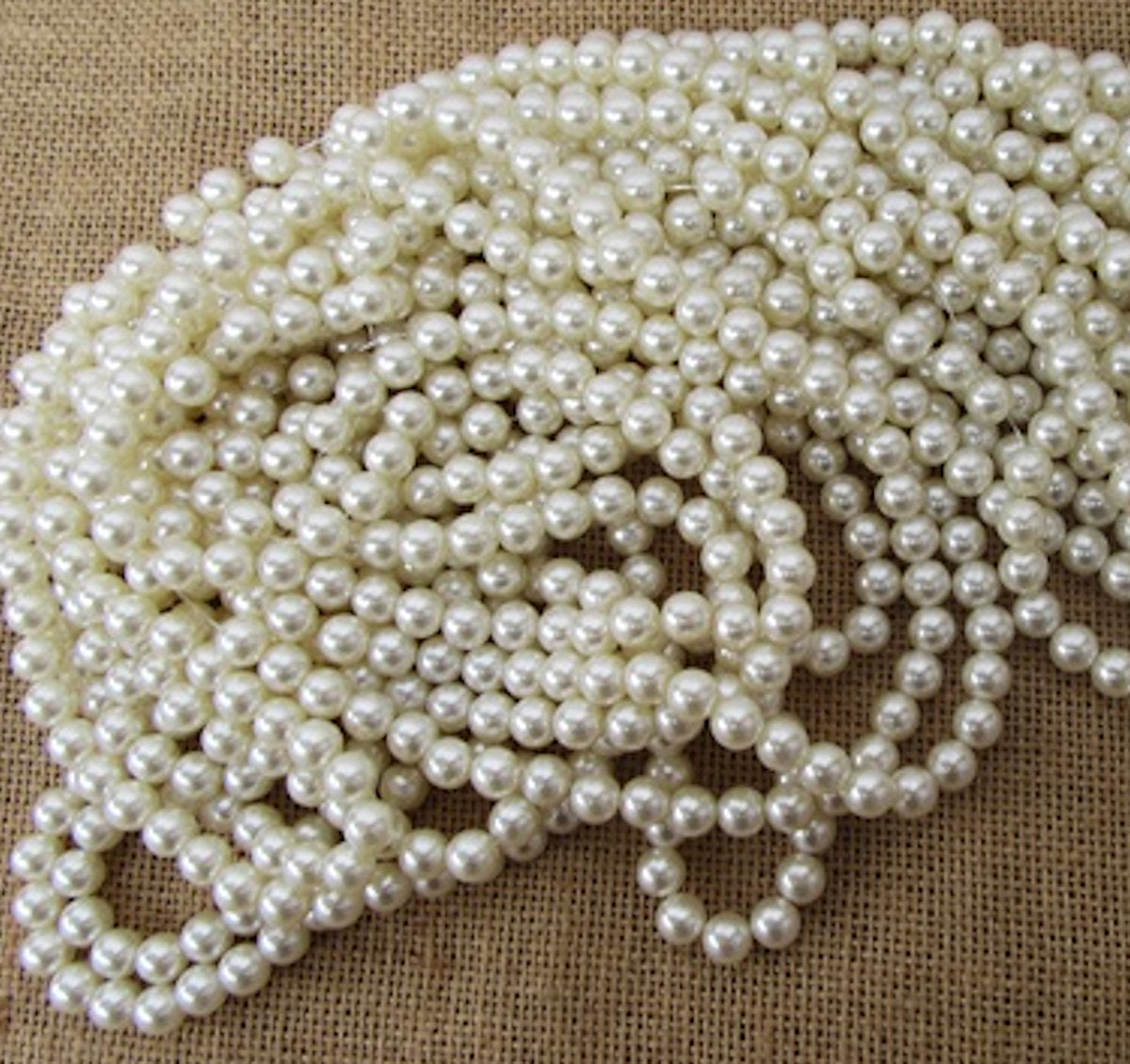 Ivory Round Simulate Pearl Plastic Beads, 10mm, 2mm hole, Pack of 100x