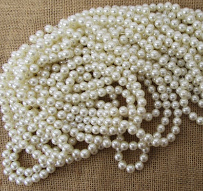 Ivory Round Simulate Pearl Plastic Beads, 10mm, 2mm hole, Pack of 100x