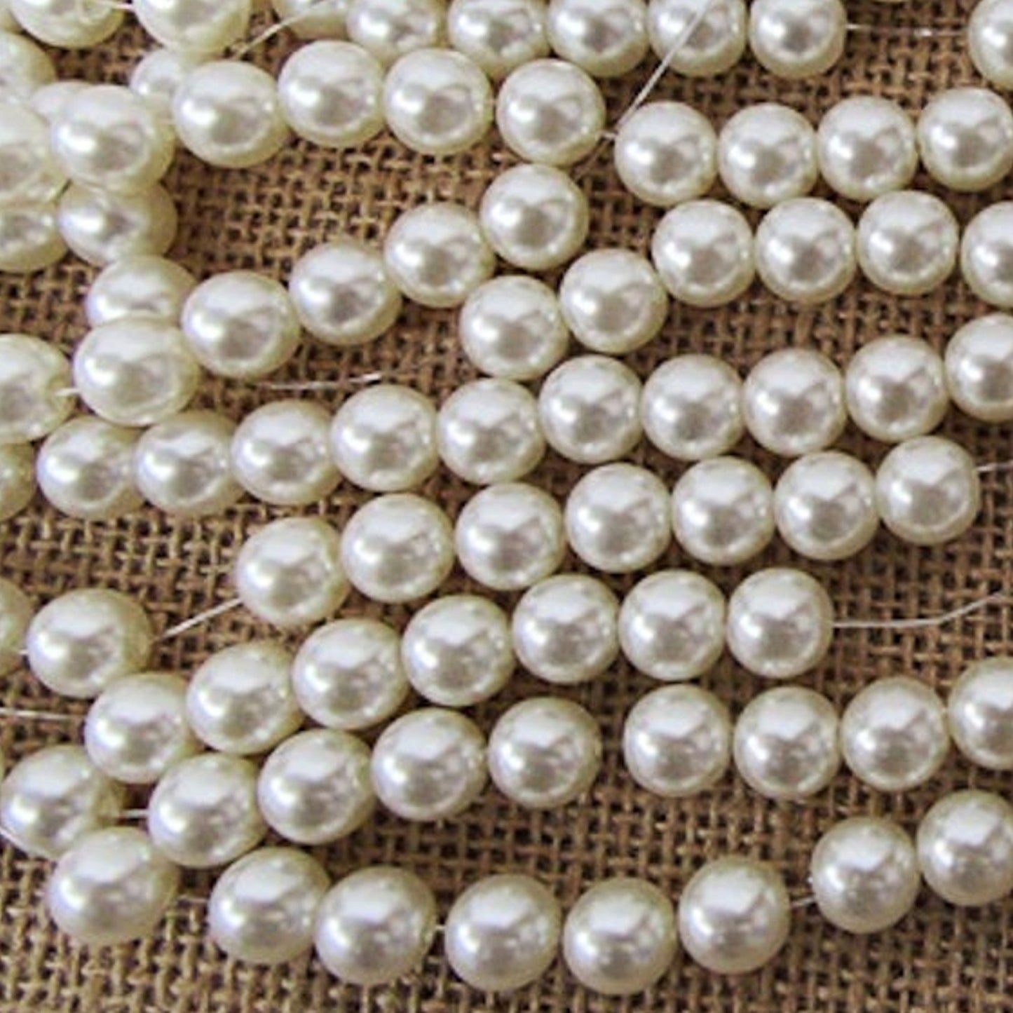 Ivory Round Simulate Pearl Plastic Beads, 10mm, 2mm hole, Pack of 100x