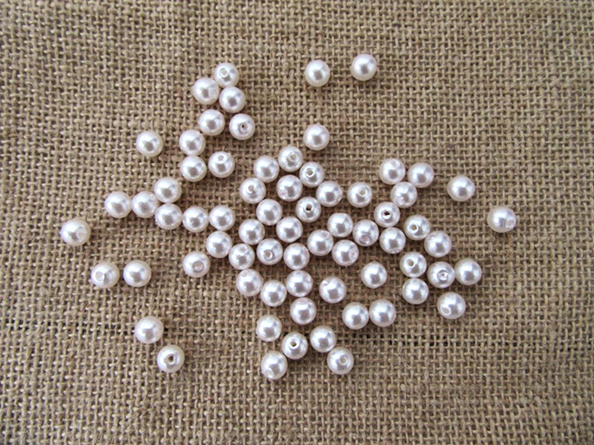 Light PINK, Round Simulate Pearl Beads, 8mm 2mm hole, Pack of 100x Jewellery Craft