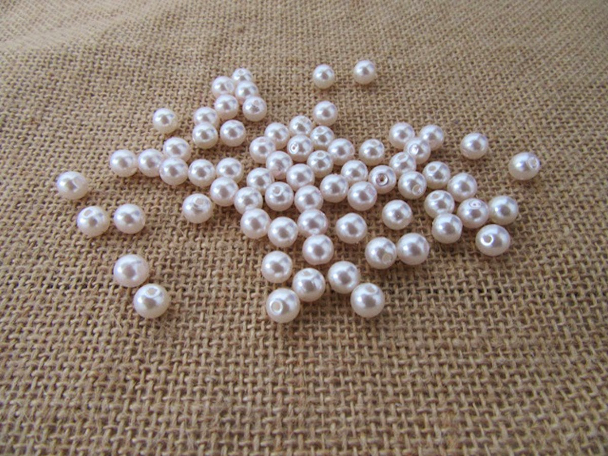 Light PINK, Round Simulate Pearl Beads, 8mm 2mm hole, Pack of 100x Jewellery Craft