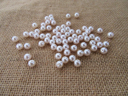 Light PINK, Round Simulate Pearl Beads, 8mm 2mm hole, Pack of 100x Jewellery Craft