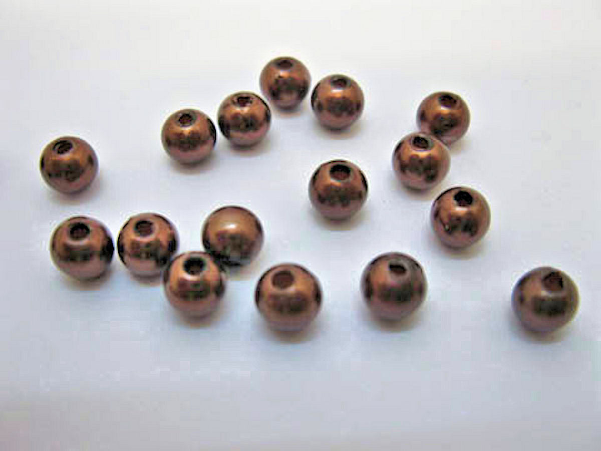 Pearl Beads Brown 6mm Faux  - 100x Perfect for Crafting & Jewellery Making