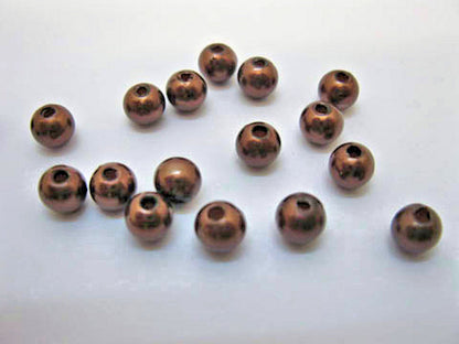 Pearl Beads Brown 6mm Faux  - 100x Perfect for Crafting & Jewellery Making