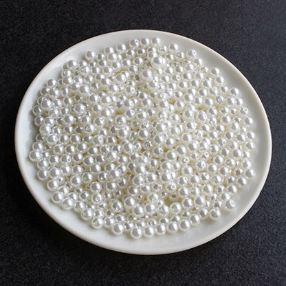 Pearls Beads, White, 10mm Round pack of 50 beads plastic Simulate pearl