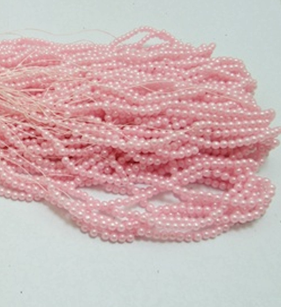 Pearl Beads, Baby Light Pink, Round Simulate  Plastic, 4mm, 30gm approx 1000 beads