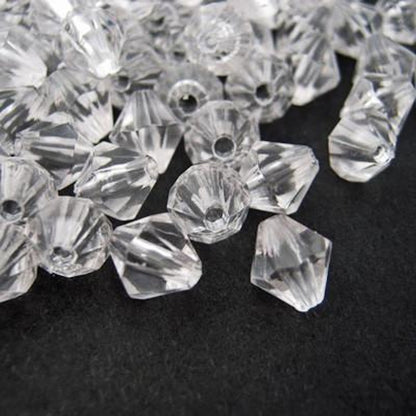 Bicone Beads Clear Acrylic Faceted, 4mm, approx 500x, 14gm Jewellery Making
